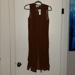 Anthropologie Maeve Brown Sheer Button-Front
Tunic Top size 4 NWT